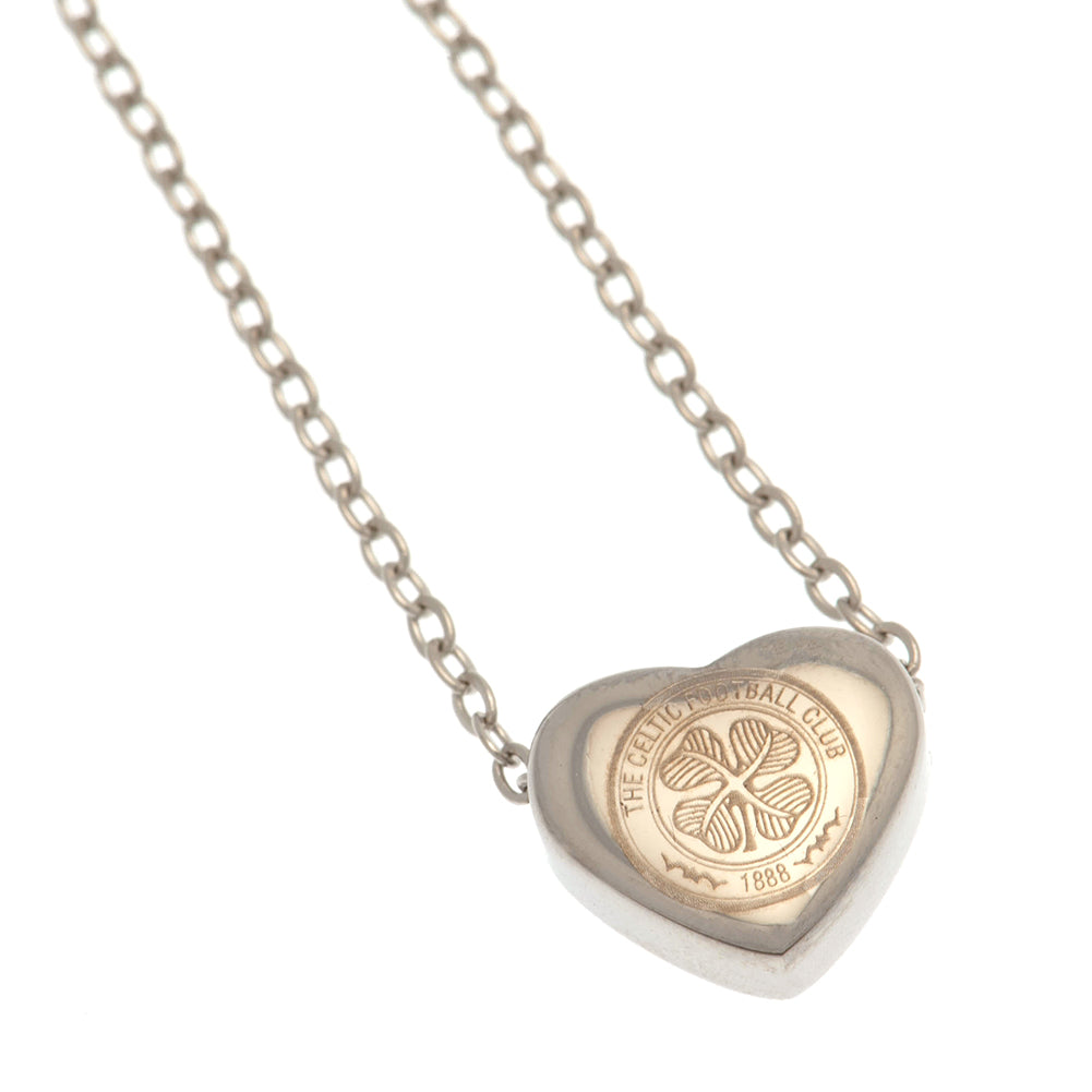 Celtic FC Stainless Steel Heart Necklace - Officially licensed merchandise.