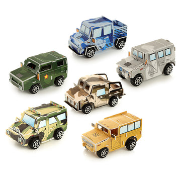 Fun Kids Pull Back Camouflage Car Puzzle Toy