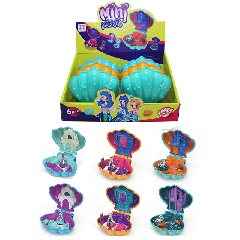 Fun Kids Mini Pocket World Toy - Mermaid and Princess Shell