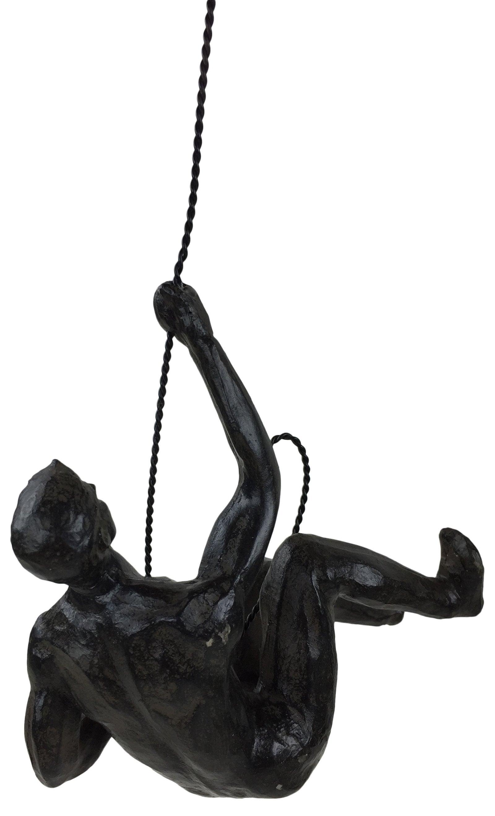 Abseiling Man Looking Up Ornament Black-Figurines & Statues