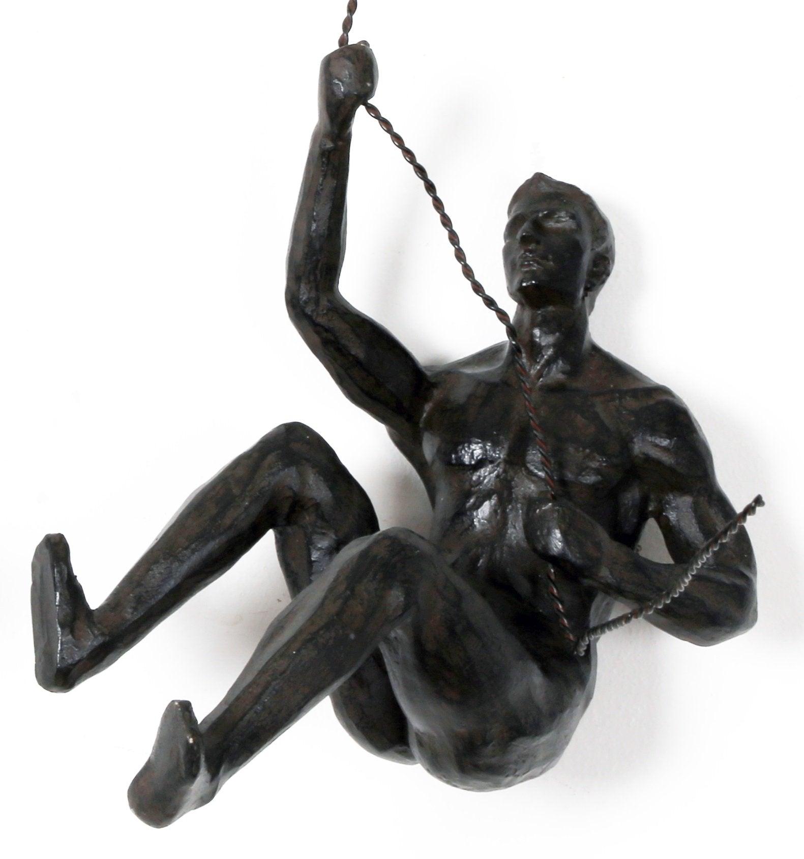 Abseiling Man Looking Up Ornament Black-Figurines & Statues