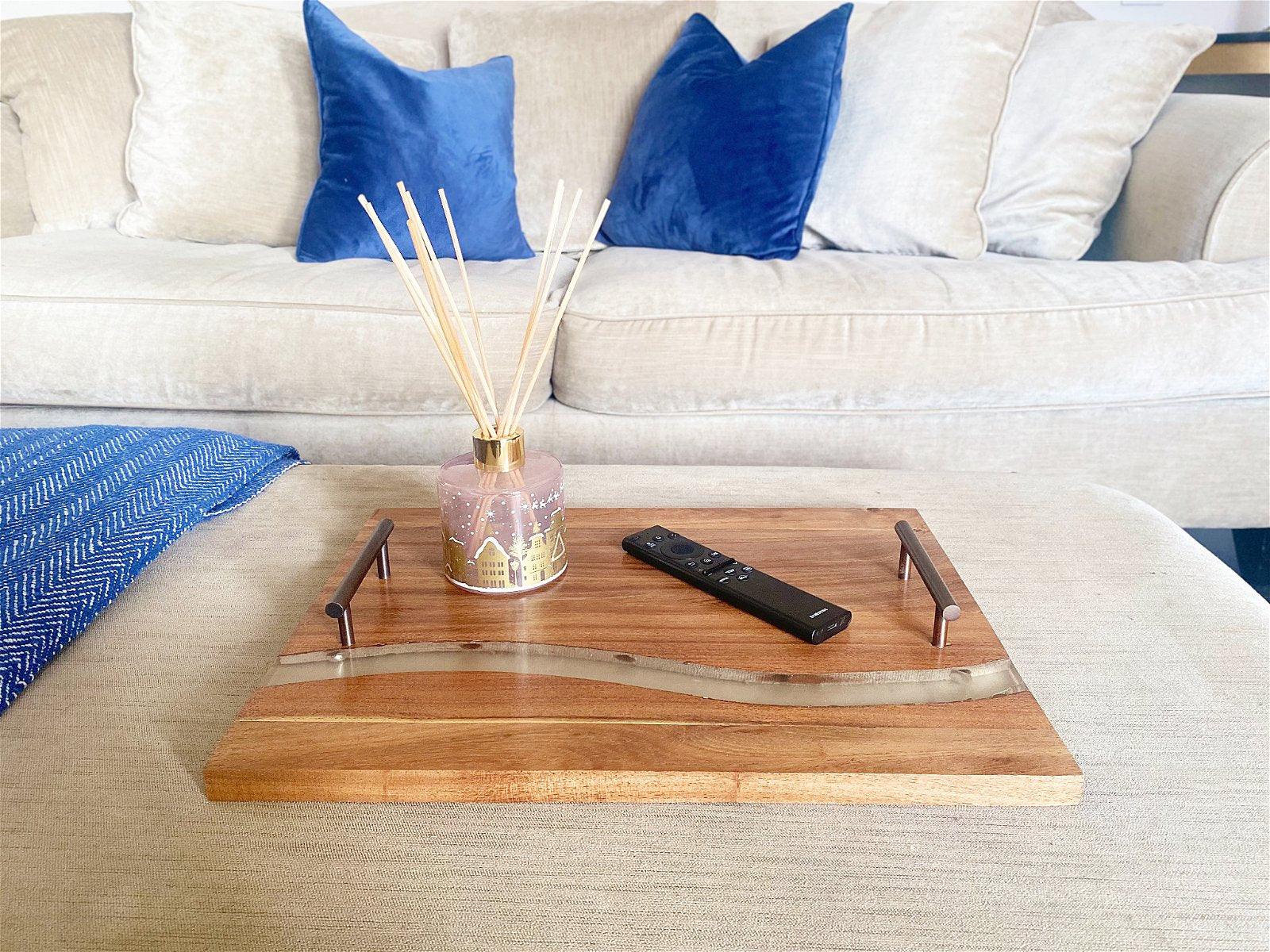 Acacia Wood Tray With Handles-