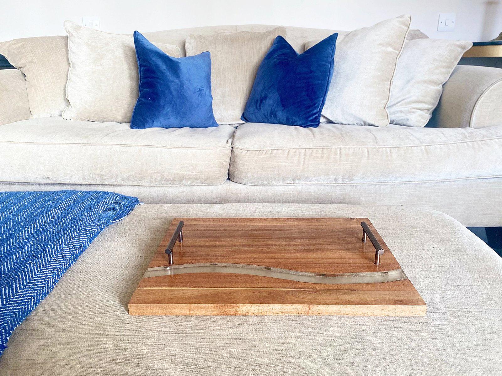 Acacia Wood Tray With Handles-