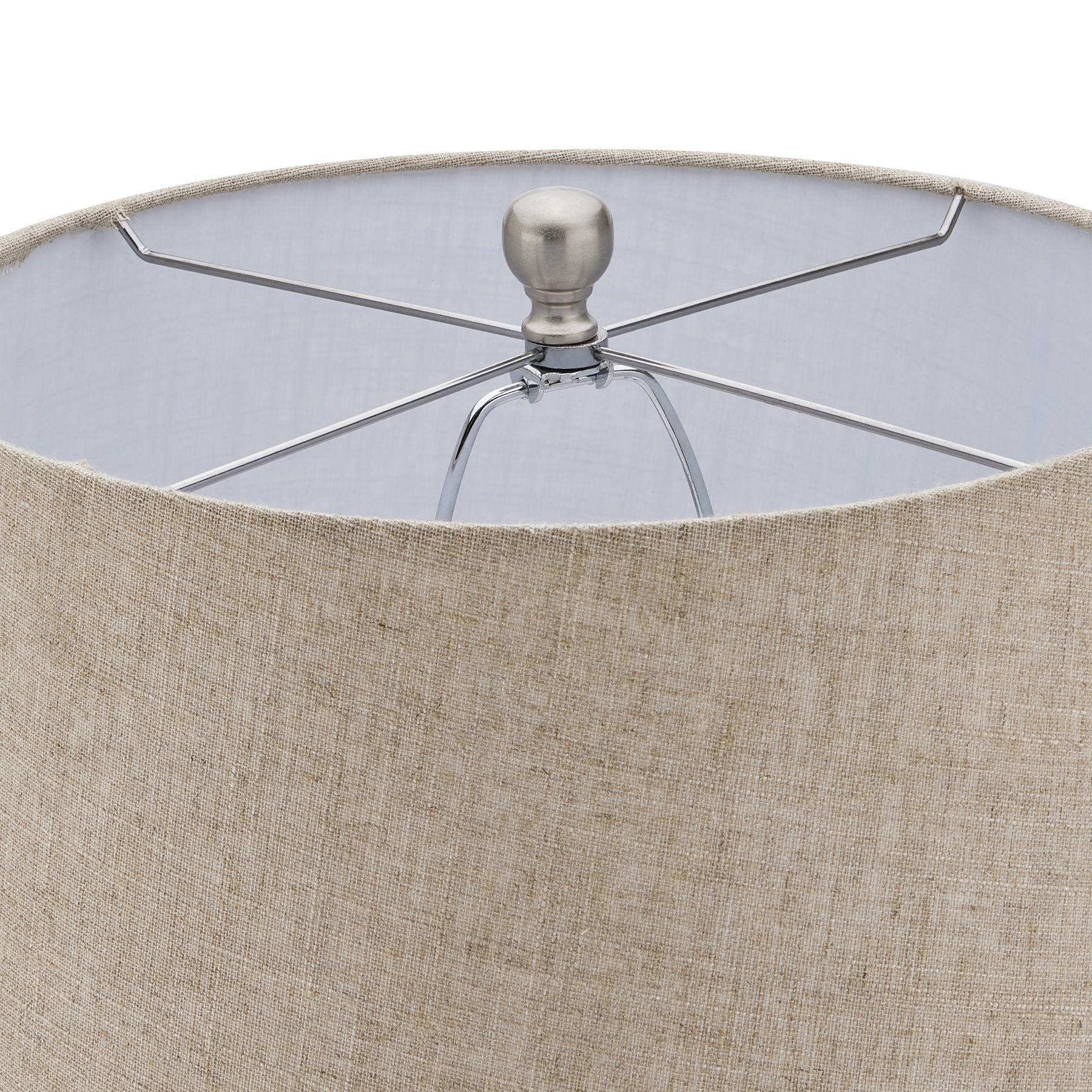 Acantho Grey Ceramic Lamp With Linen Shade-Lighting > Ceramic Lamps > Black Friday Lighting