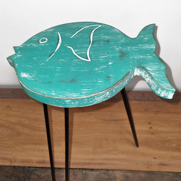 Albasia Wood Fish Stand - Turquoise - £45.0 - 