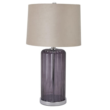 Alberta Metallic Glass Lamp With Velvet Shade - £179.95 - Lighting > Table Lamps > Lighting 