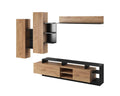 Alva Entertainment Unit Oak Golden Wall Unit 