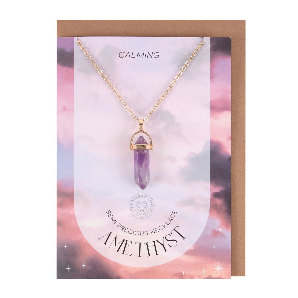 Amethyst Crystal Necklace Card - £12.99 - Jewellery 