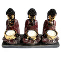 Antique Buddha - Three Devotees Candle Holder - £39.0 - 