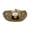 Antique Gold Angel Wing Tealight Candle Holder-Candle Holders