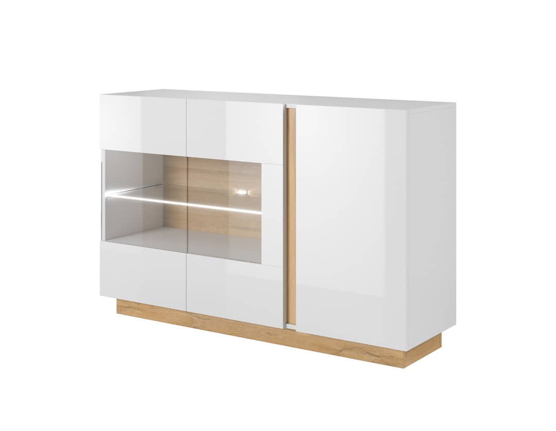 Arco Display Sideboard Cabinet 139cm White Living Display Sideboard Cabinet 