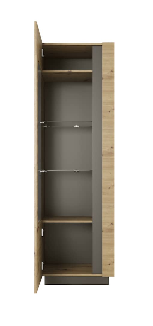 Arco Tall Display Cabinet 60cm Oak Artisan Tall Display Cabinet 