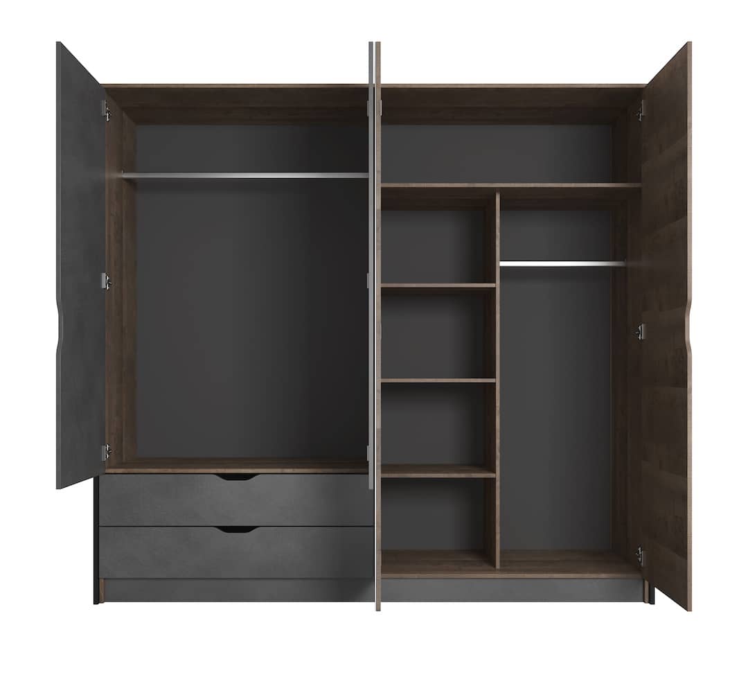 Arden Hinged Door Wardrobe 220cm-Hinged Door Wardrobe
