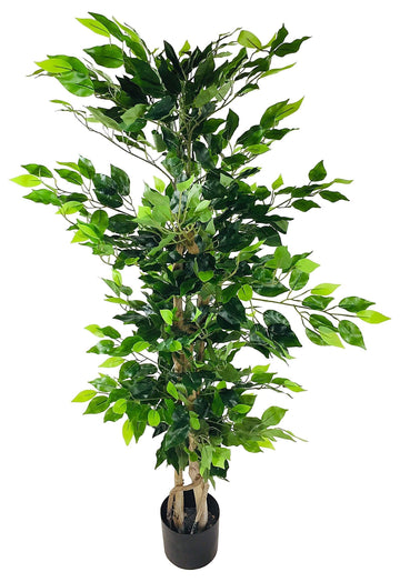 Artificial Ficus Tree with Natural Trunk 125cm - £96.99 - Artificial Plants 