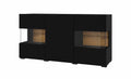 Ava 25 Display Sideboard Cabinet 120cm Black Matt Living Sideboard Cabinet 