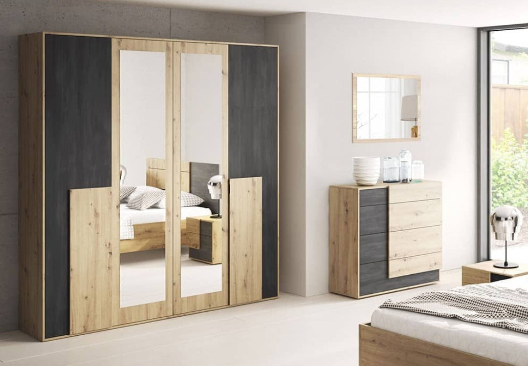 Bafra Hinged Door Wardrobe 200cm - £500.4 - Hinged Door Wardrobe 