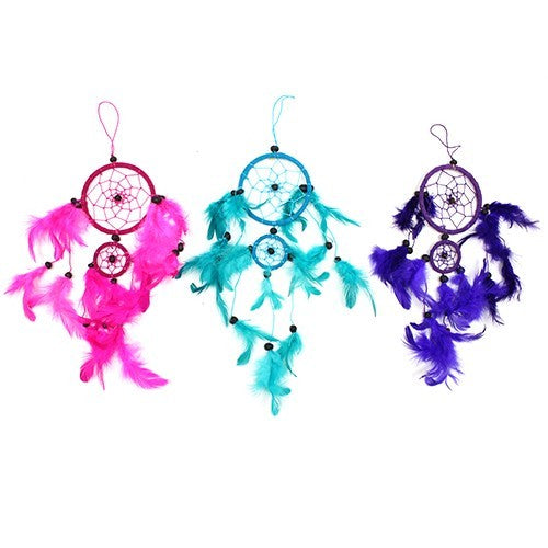 Bali Dreamcatchers - Medium Round - Turq/Pink/Purp-