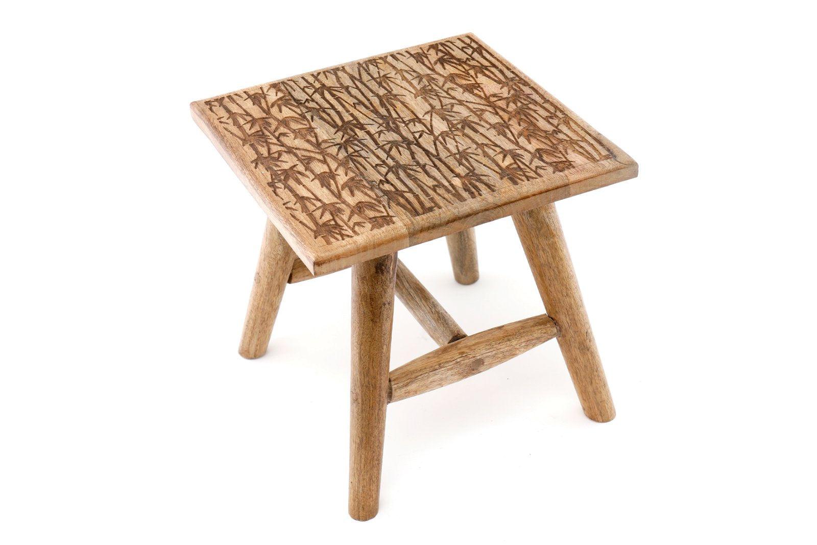 Bamboo Design Wooden Stool 25cm-Stools