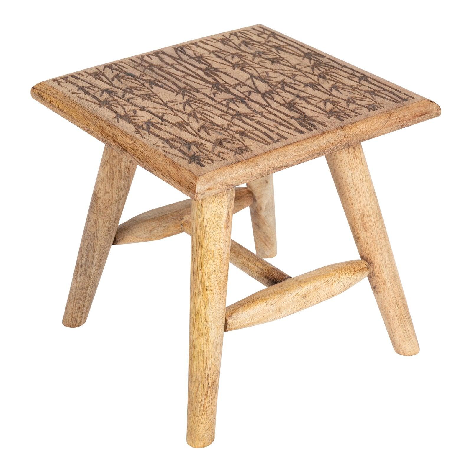 Bamboo Design Wooden Stool 25cm - £49.99 - Stools 