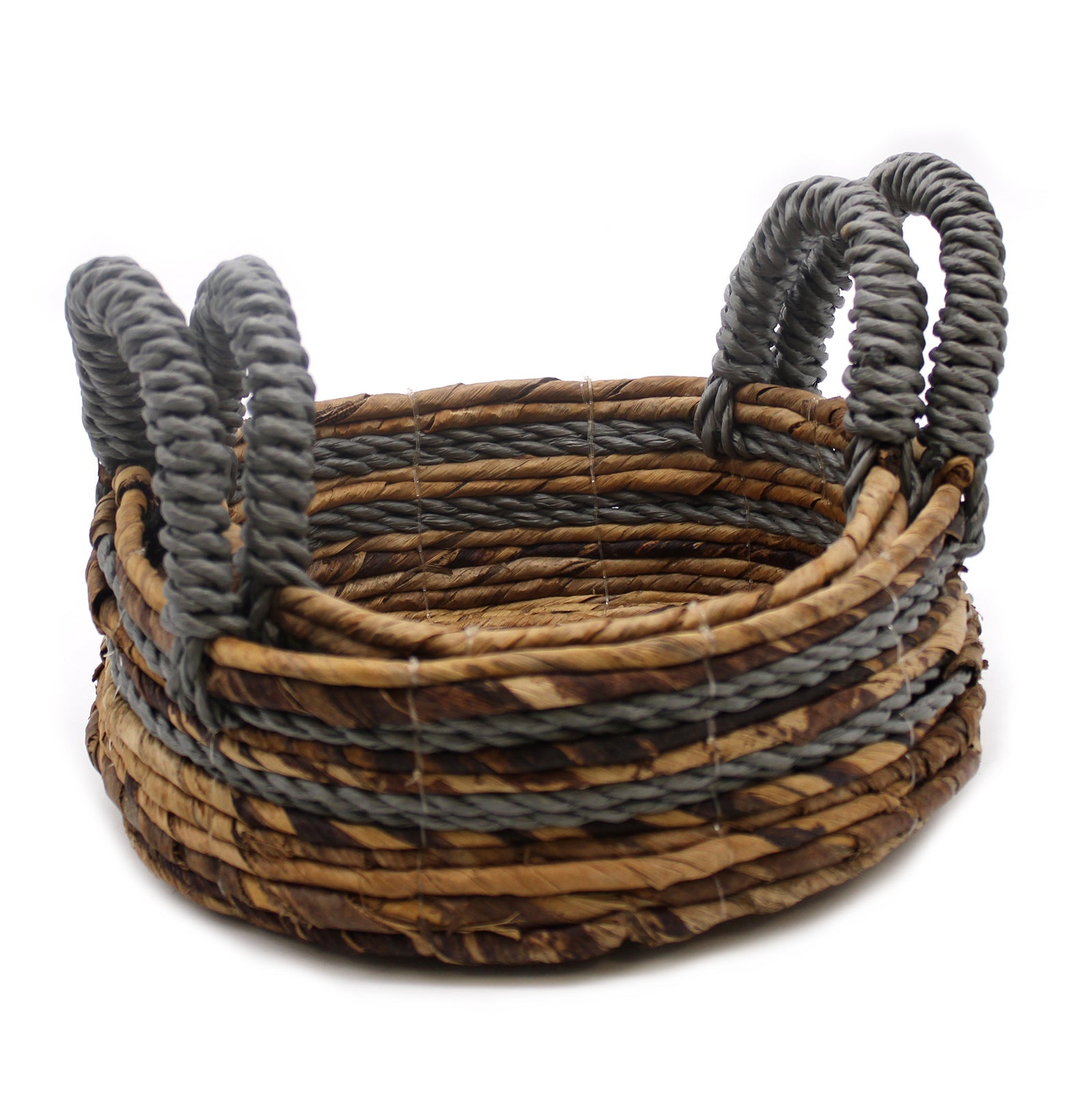 Banana Leaf & Abu-abu Raffia Basket- Set of 2-