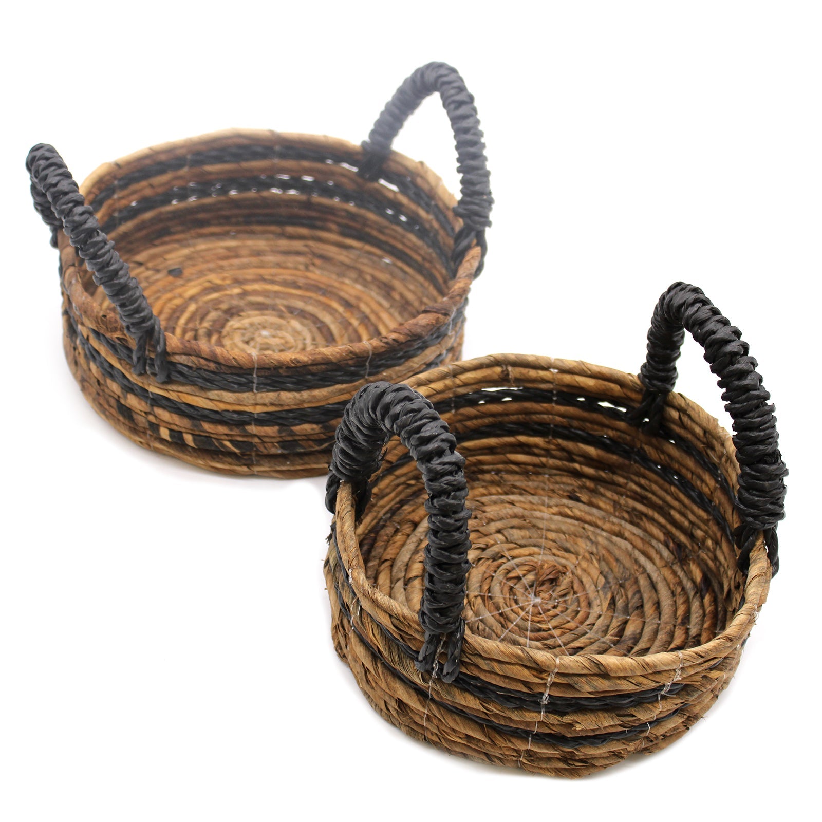 Banana Leaf & Hitam Raffia Basket- Set of 2-