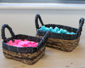 Banana Leaf & Hitam Raffia Square Basket- Set of 3-