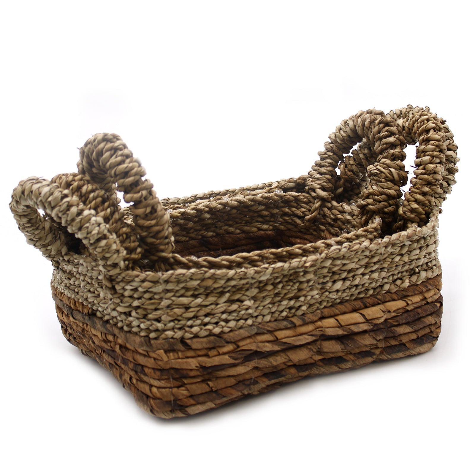 Banana Leaf & Seagrass Square Basket- Set of 3-