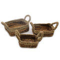 Banana Leaf & Seagrass Square Basket- Set of 3-