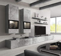 Baros 10 Entertainment Unit Concrete Grey Wall Unit 