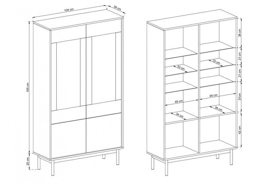 Basic Display Cabinet - £264.6 - Tall Cabinet 