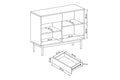 Basic Sideboard Cabinet 104cm-Living Display Sideboard Cabinet