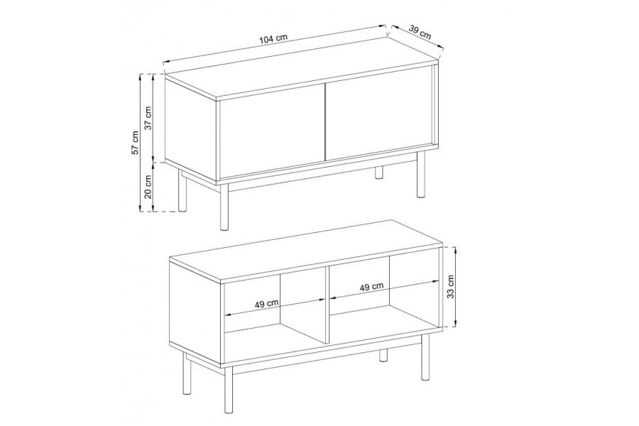 Basic TV Cabinet 104cm - £97.2 - Living Room TV Cabinet 