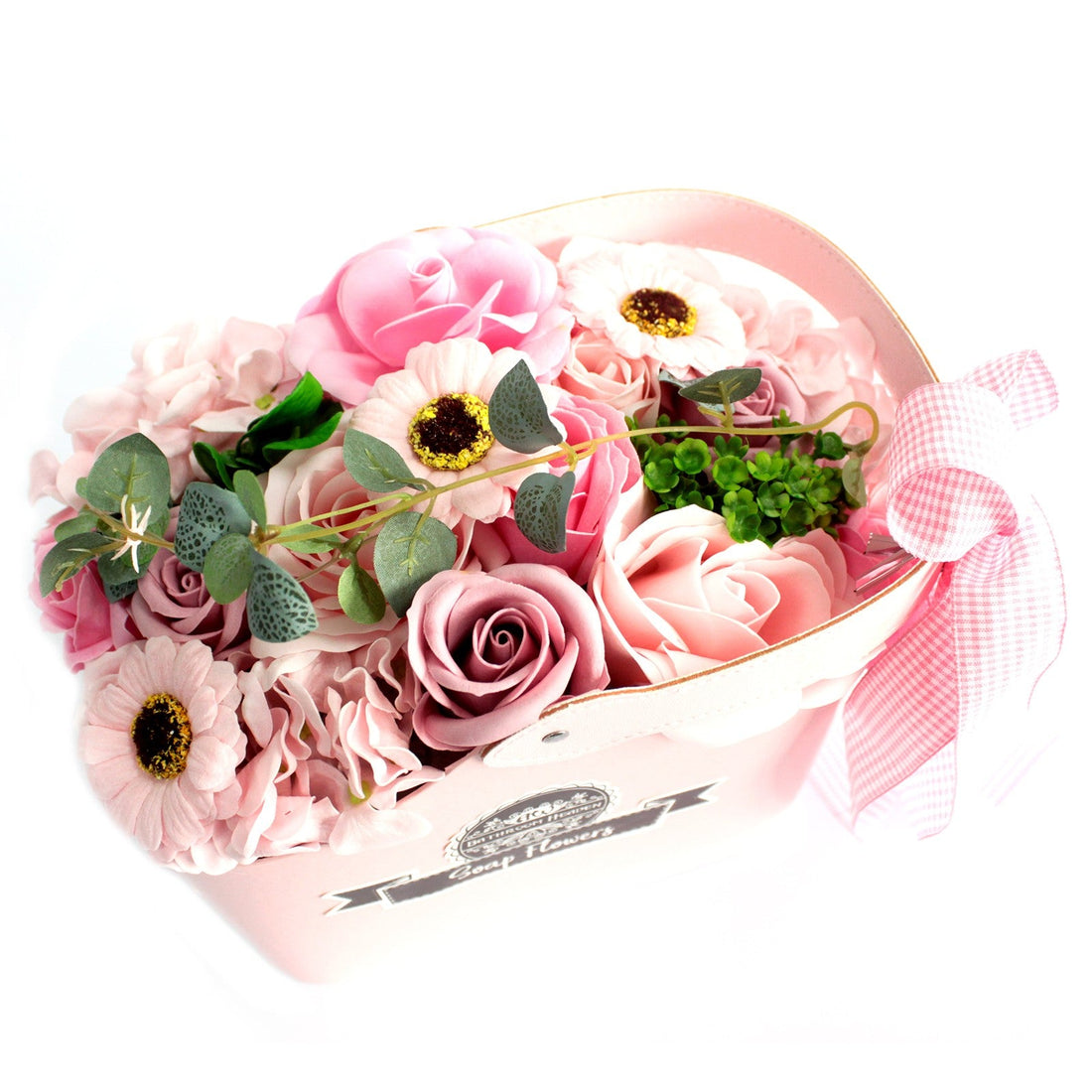 Basket Soap Flower Bouquet - Pink - £41.0 - 