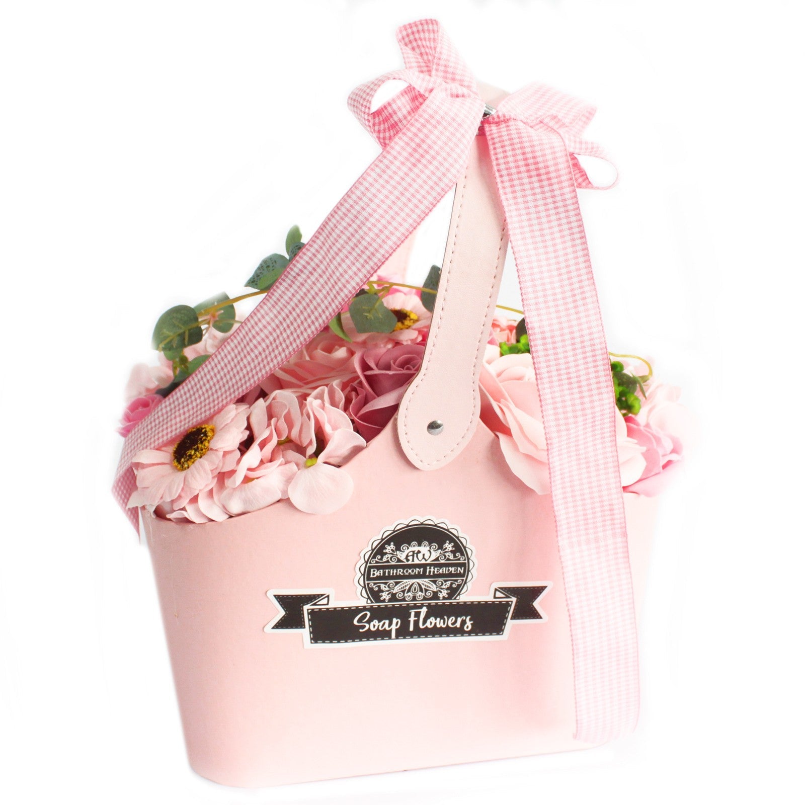 Basket Soap Flower Bouquet - Pink - £41.0 - 
