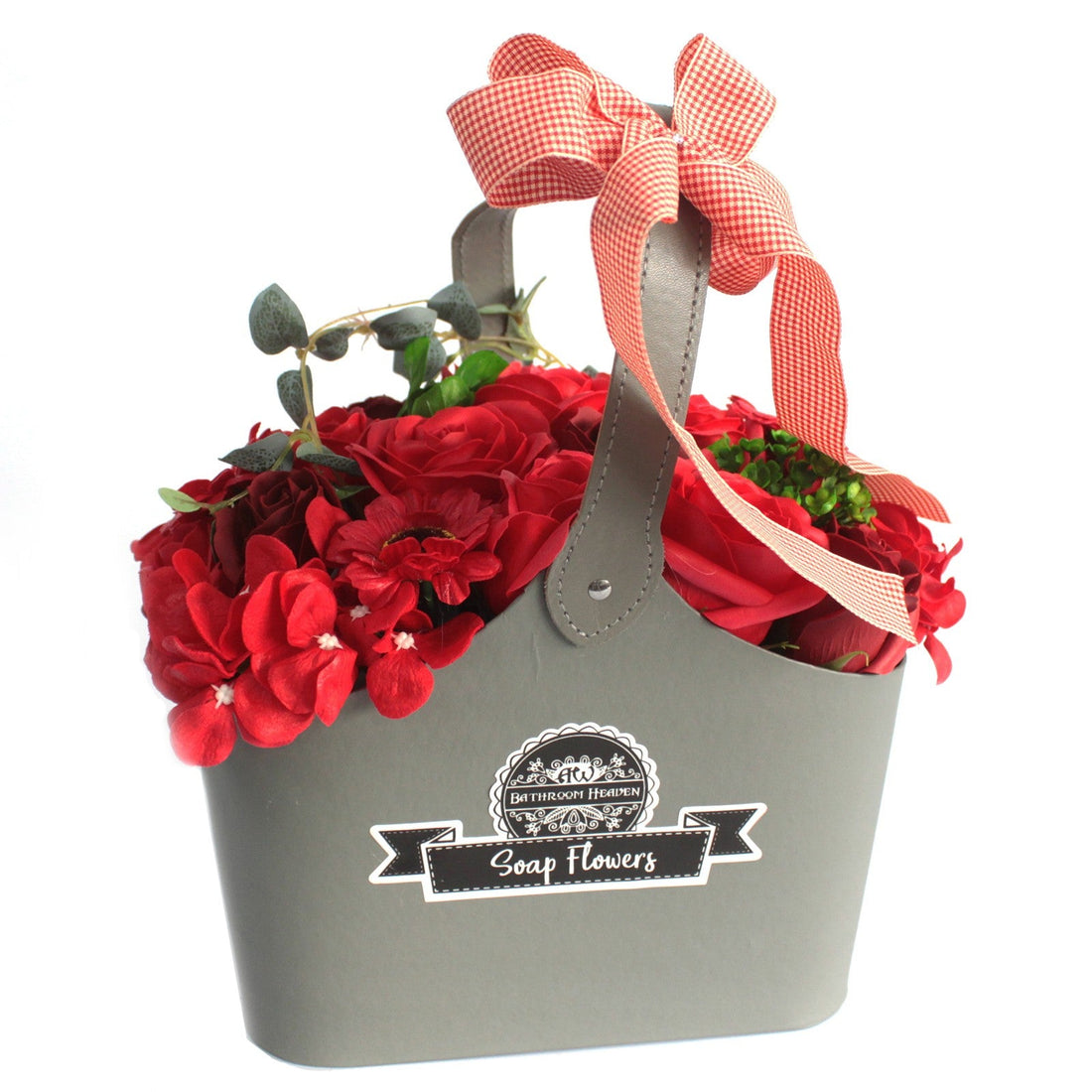 Basket Soap Flower Bouquet - Red - £41.0 - 