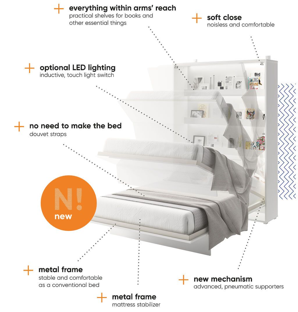 BC-06 Horizontal Wall Bed Concept 90cm-Wall Bed