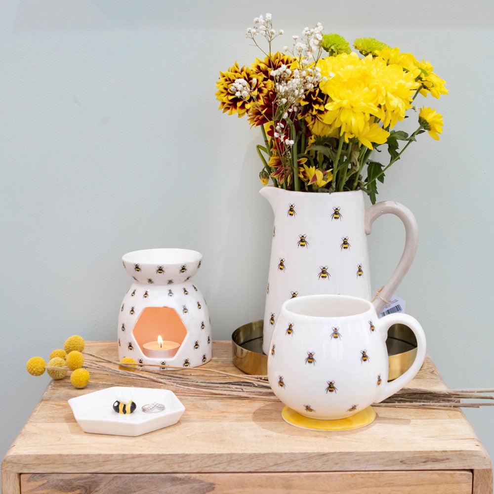 Bee Print Rounded Mug-Mugs Cups