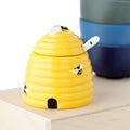 Beehive Shaped Ceramic Pot with Lid and Spoon-