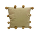 Beige Square Pompom Cushion-