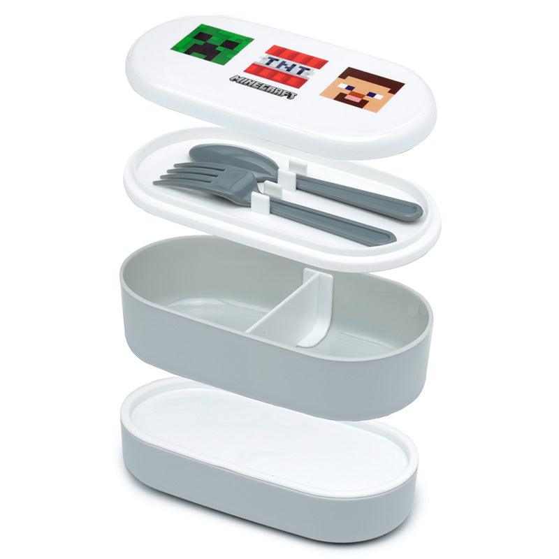 Bento Lunch Box with Fork & Spoon - Minecraft Faces-