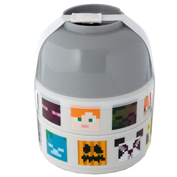 Bento Round Stacked Lunch Box - Minecraft Faces - £9.99 - 