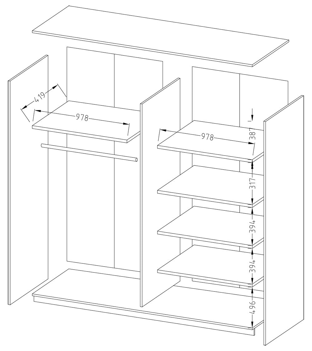 Beta Sliding Door Wardrobe-Sliding Door Wardrobe