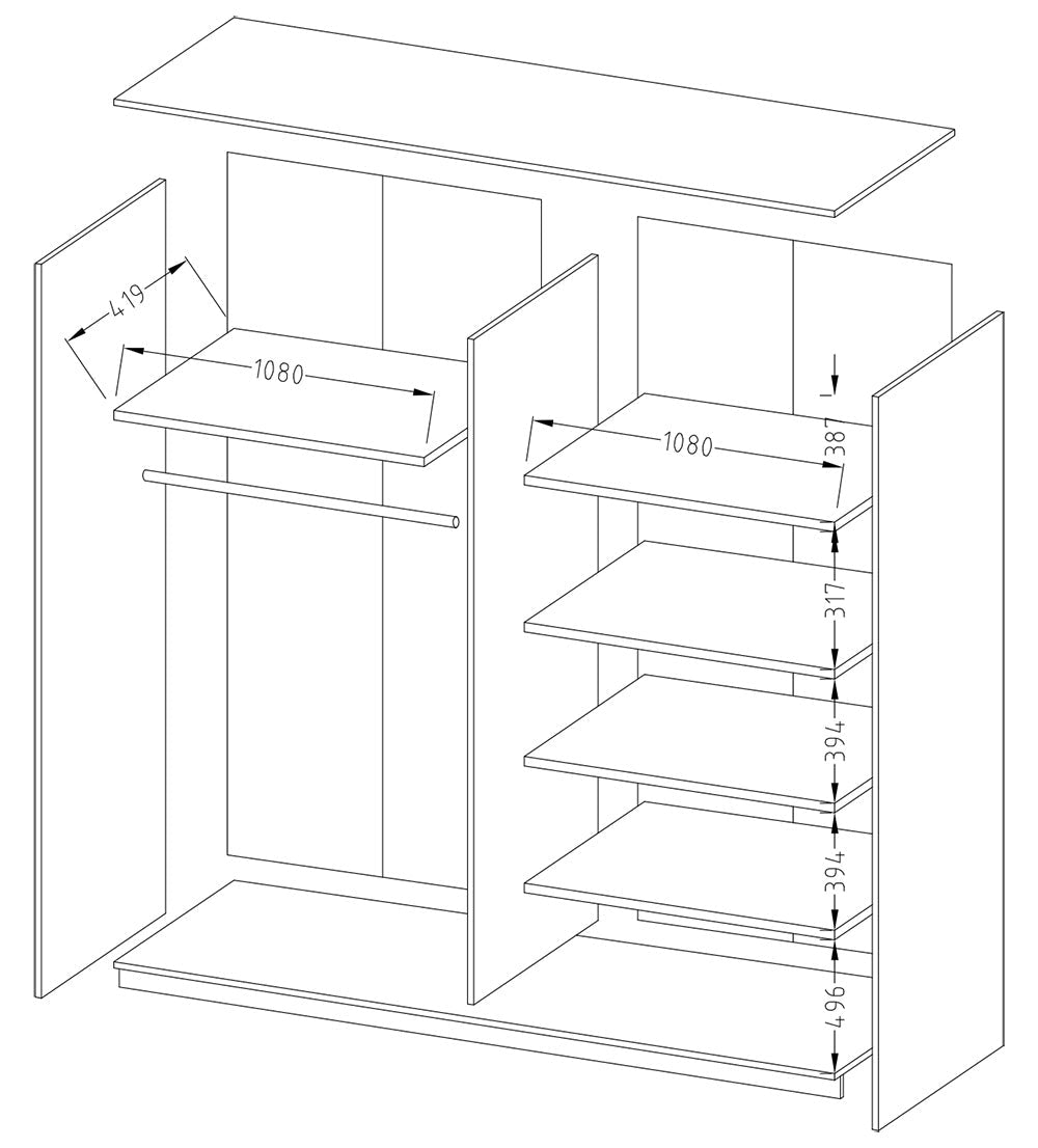 Beta Sliding Door Wardrobe-Sliding Door Wardrobe