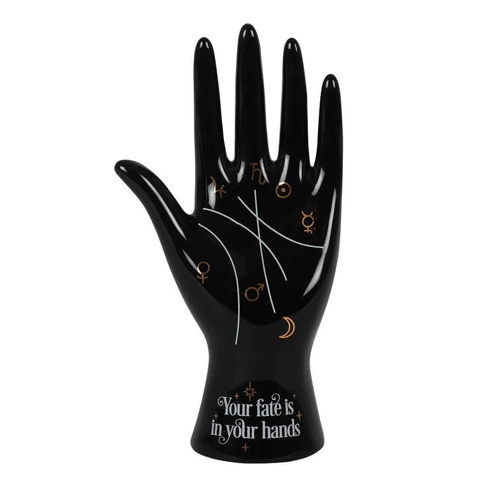 Black Ceramic Palmistry Hand Ornament - £12.99 - Ornaments 