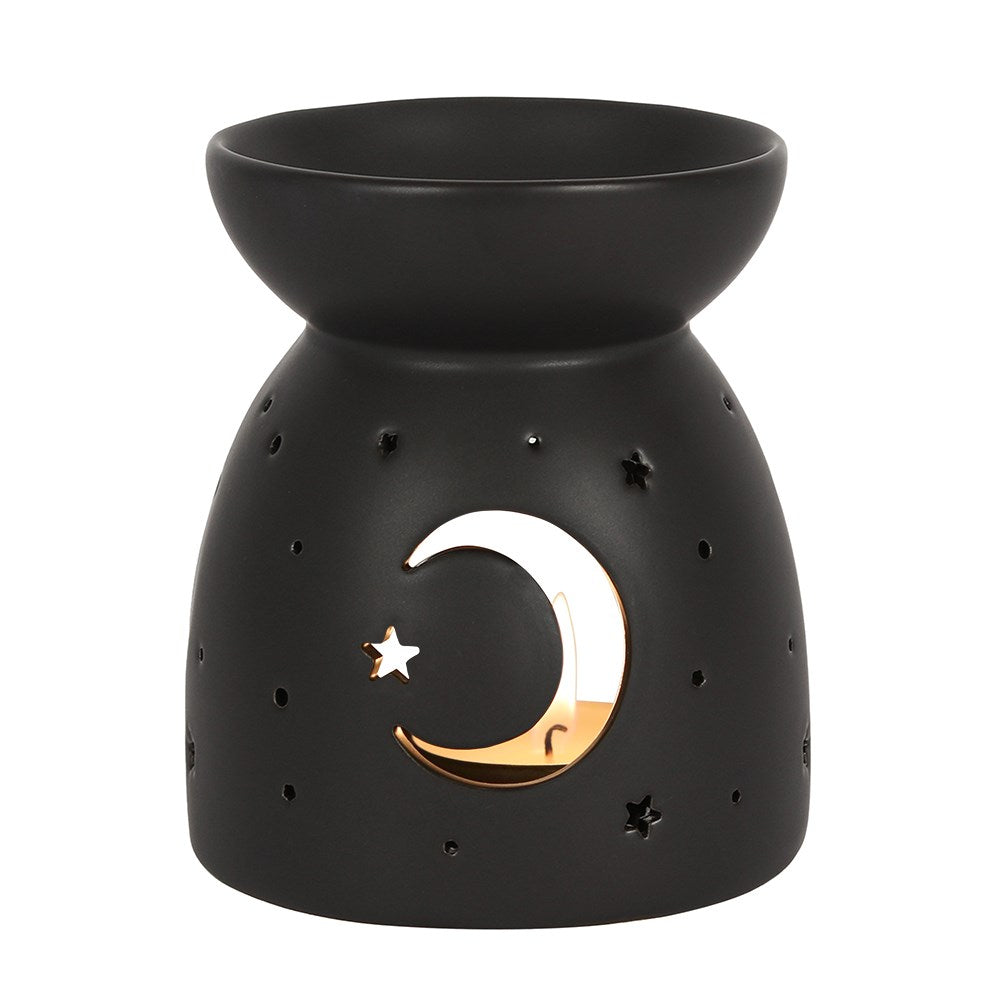 Black Mystical Moon Cut Out Oil Burner - £12.99 - Oil Burners 