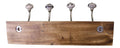 Black & White Ceramic Hooks on Wooden Base-Coat Hooks