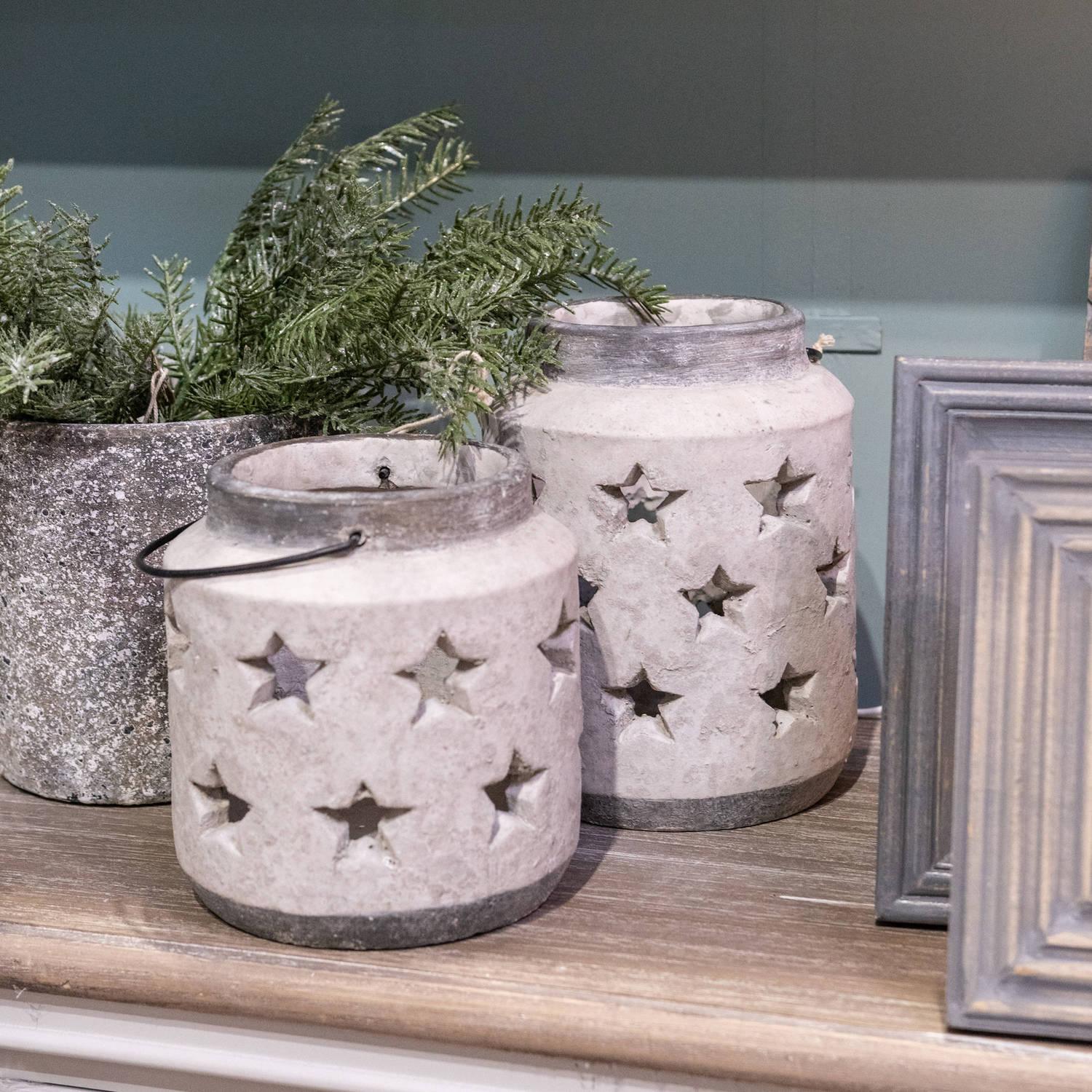 Bloomville Stone Star Lantern-Gifts & Accessories > Candle Holders > Christmas Candles & Candle Accessories
