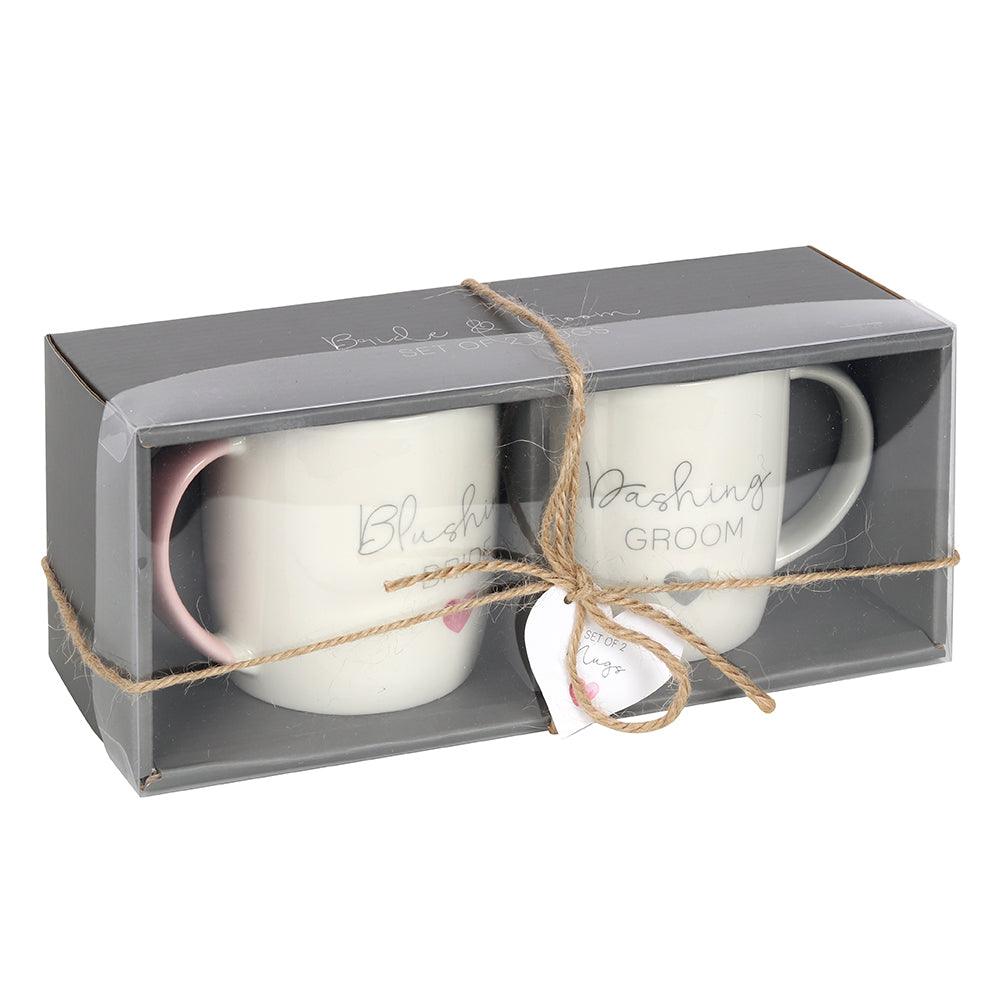 Blushing Bride Dashing Groom Ceramic Mug Set-Mugs Cups