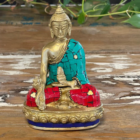 Brass Buddha Figure - Hands Down - 11.5 cm-