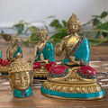 Brass Buddha Figure - Hands Down - 11.5 cm-